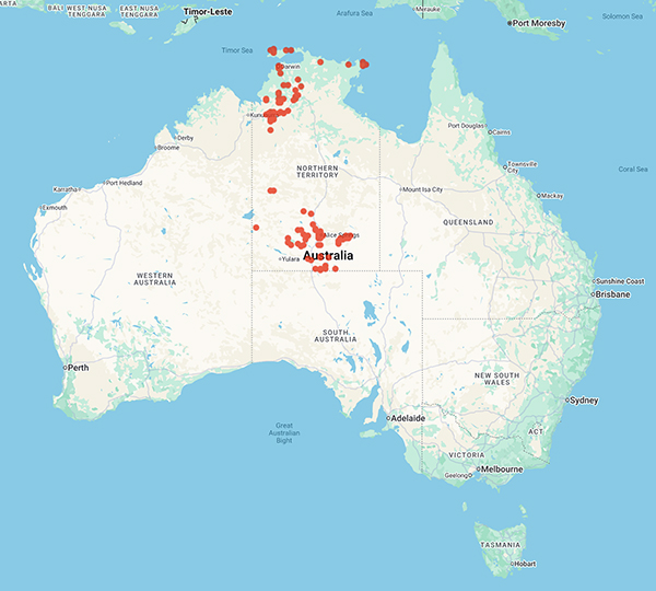 collecting locality map for 'Barritt, M.J.'