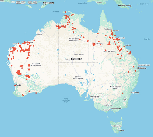 collecting locality map for 'Dillon, S.'