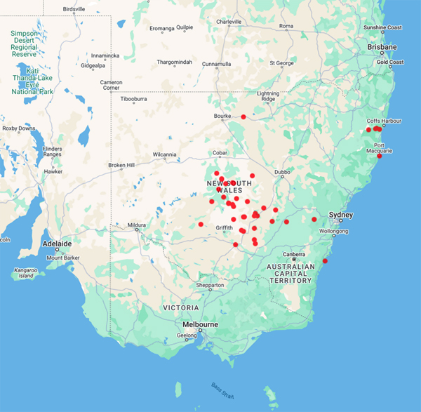 collecting locality map for 'Duff, J.'