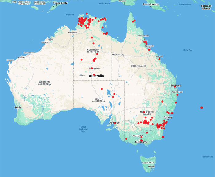 collecting locality map for 'McKean, J. or J.L.'