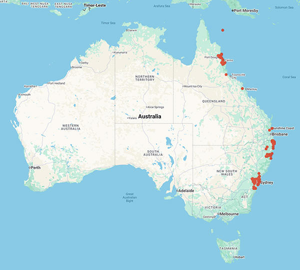 collecting locality map for 'Rossetto, M.'